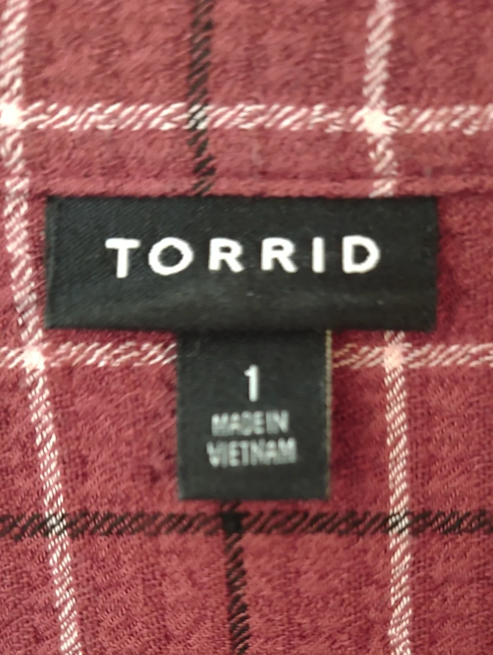 TORRID SIZE 1 / 1X Brown Plaid Gauze Long Bell Sleeve Mini Shirt Dress, Buttons - Picture 6 of 8